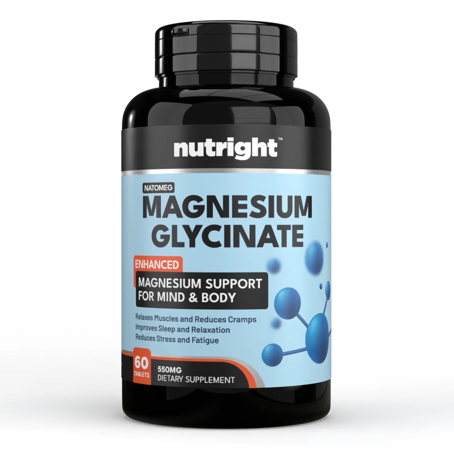 Magnesium Glycinate 550mg – Muscle, Sleep & Relaxation Support Main image