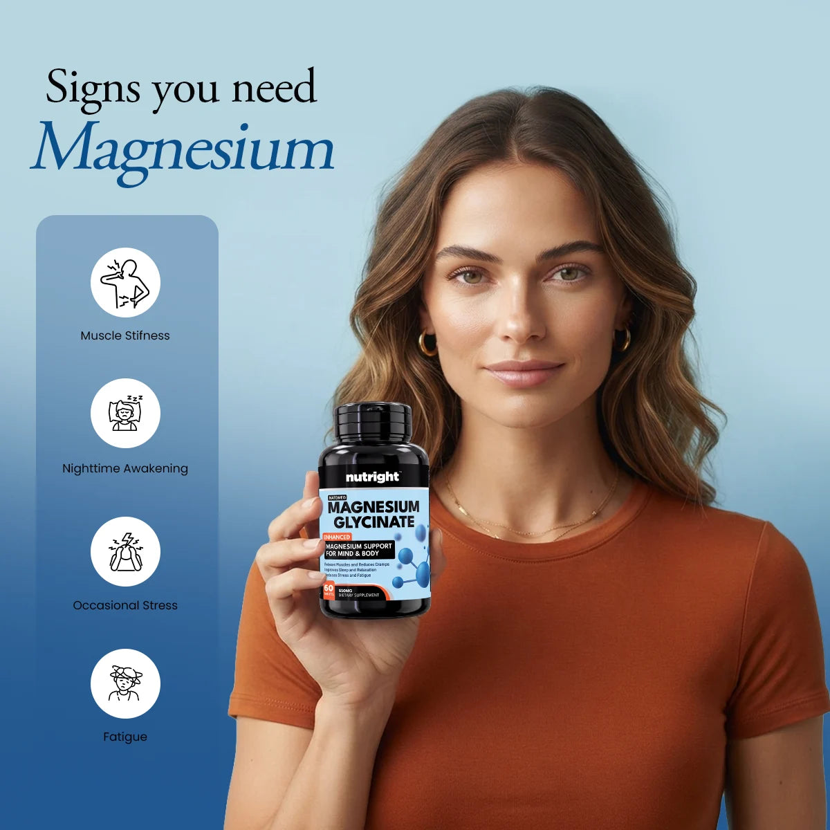 Magnesium Glycinate 550mg – Muscle, Sleep & Relaxation Support