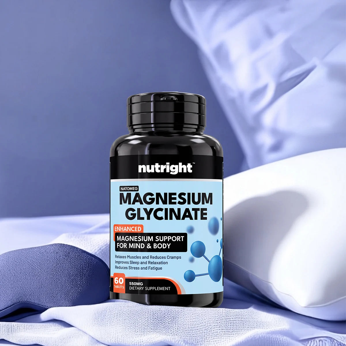 Magnesium Glycinate 550mg – Muscle, Sleep & Relaxation Support